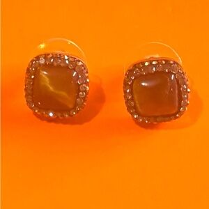 Fashion jewelry stainless steel tiger eye beads earrings
